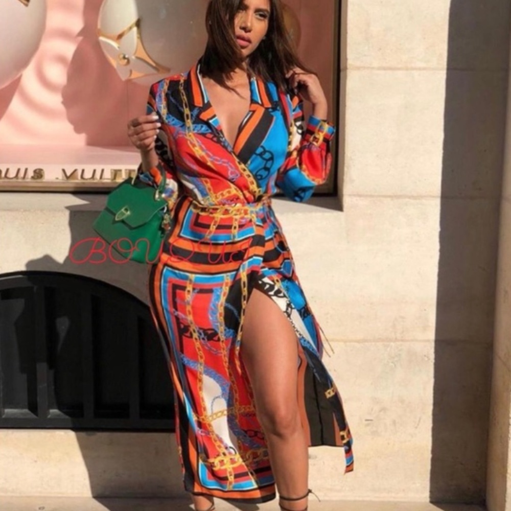 RARE! BLOGGER'S FAV ZARA CHAIN PRINT DRESS